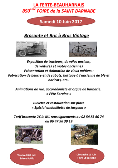 850ème FOIRE de la SAINT BARNABE
